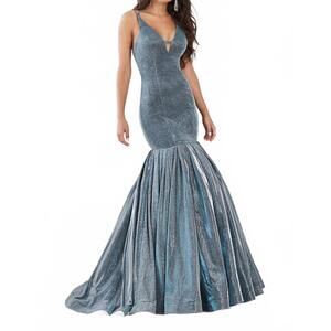 NEW TIFFANY EXCLUSIVES women's classic mermaid dress in steel blue